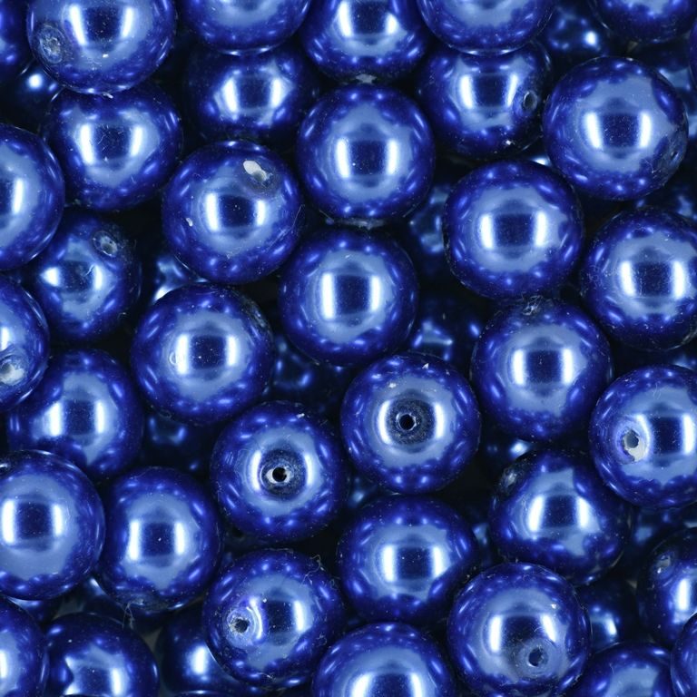 Glass pearls 12mm blue