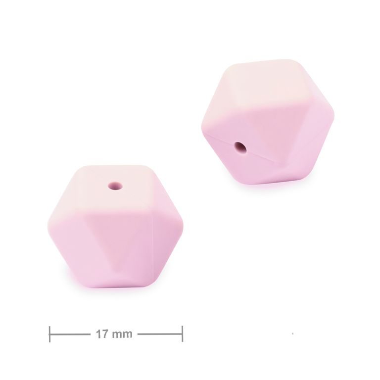 Silicone beads hexagon 17mm Lilac Purple