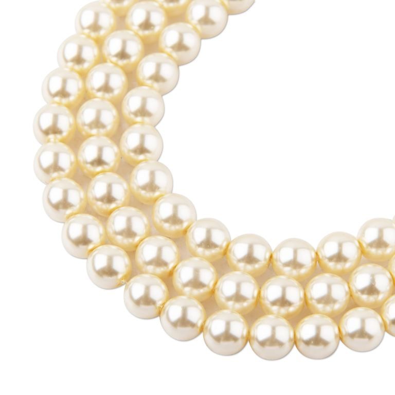 Glass pearls 6mm cream