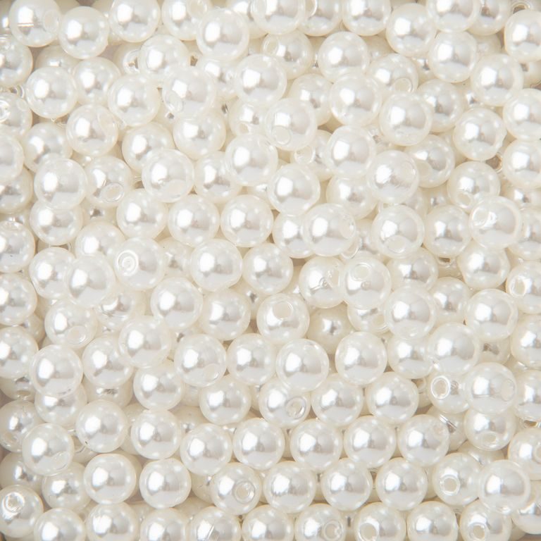 Plastic beads pearl imitation 6mm