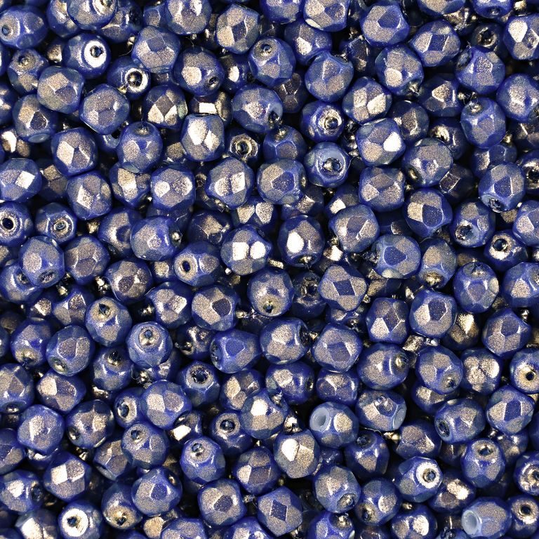 Glass fire polished beads 3mm Halo Ethereal Ultramarine