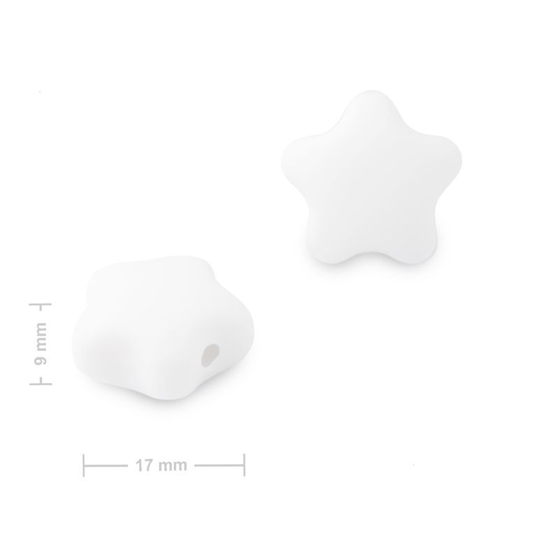Silicone beads star 17x16x9mm Snow White