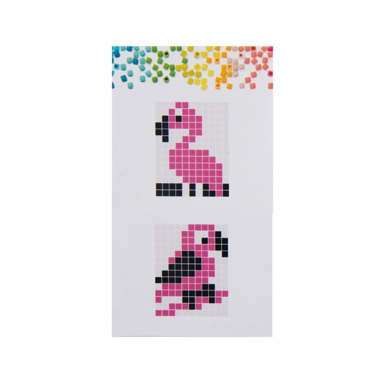 Pixel keychain flamingo