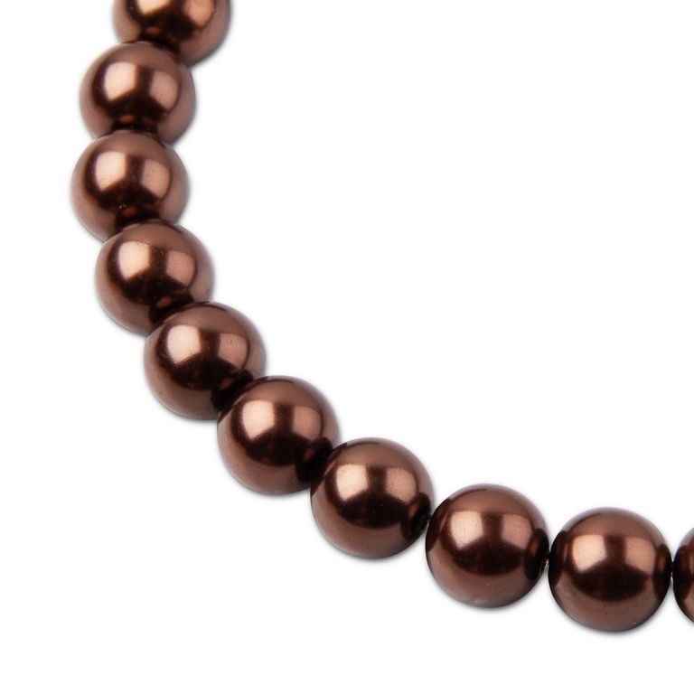 Glass pearls 10mm bronze