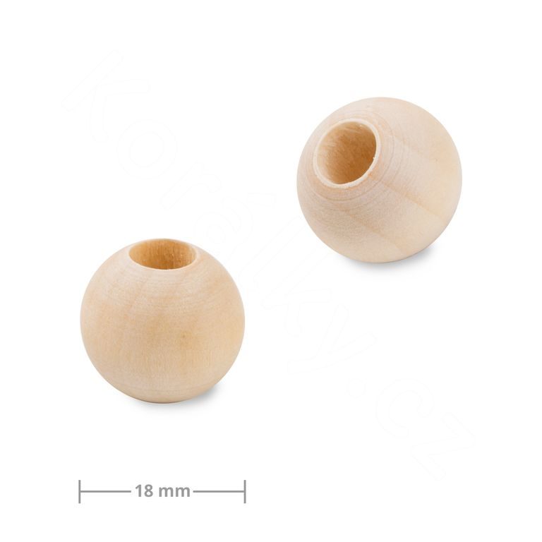 Wooden beads with large hole for Macramé 18mm