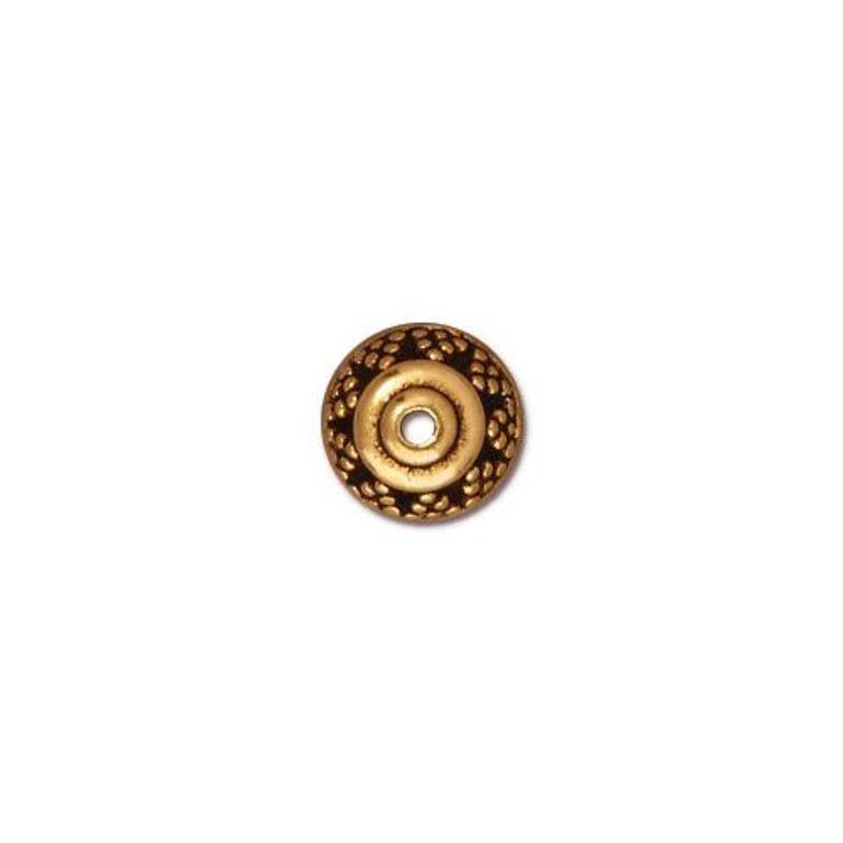 TierraCast bead cap 8mm Bali antique gold No.383