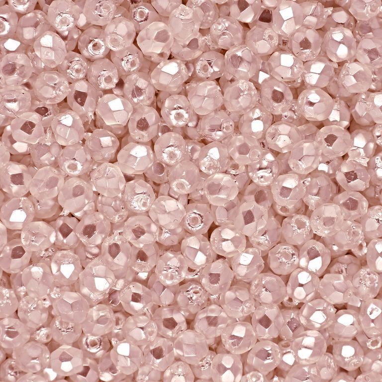 Glass fire polished beads 3mm Luster Rosaline