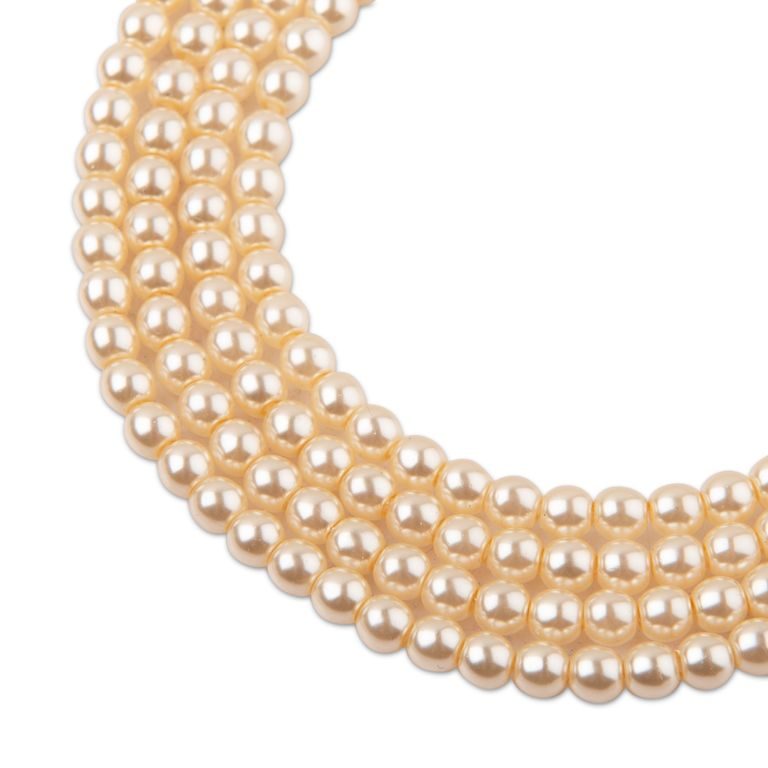 Glass pearls 4mm cream