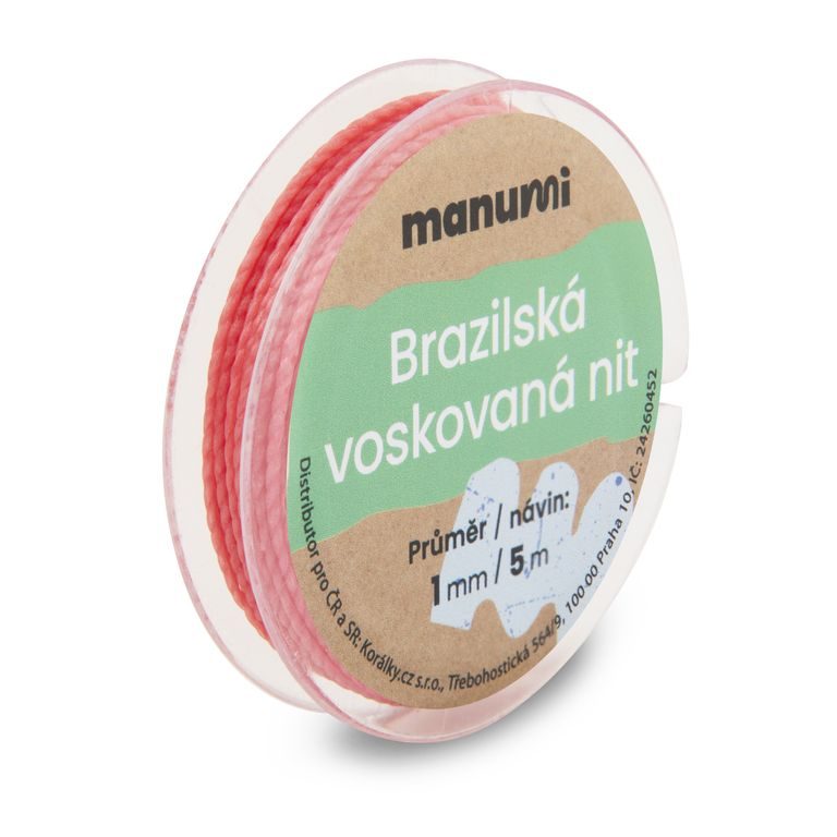 Linhasita | Brazilská voskovaná nit 1mm/5m růžová