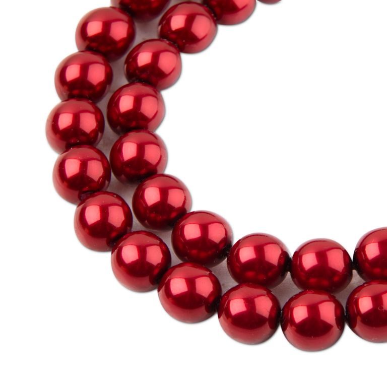 Glass pearls 8mm bordo