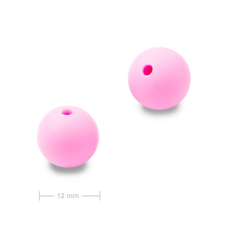 Silicone round beads 12mm Candy Pink