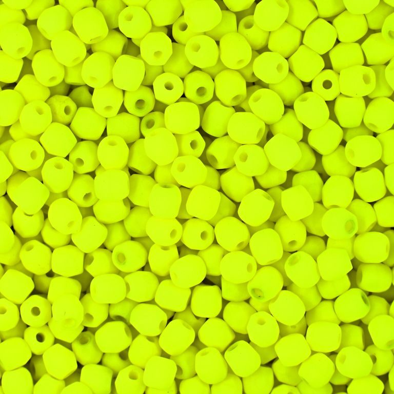 Glass fire polished beads 3mm Neon Yellow