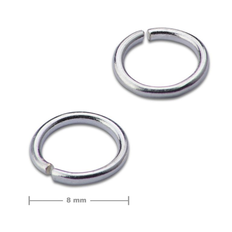 Jump ring 8mm in the colour of silver