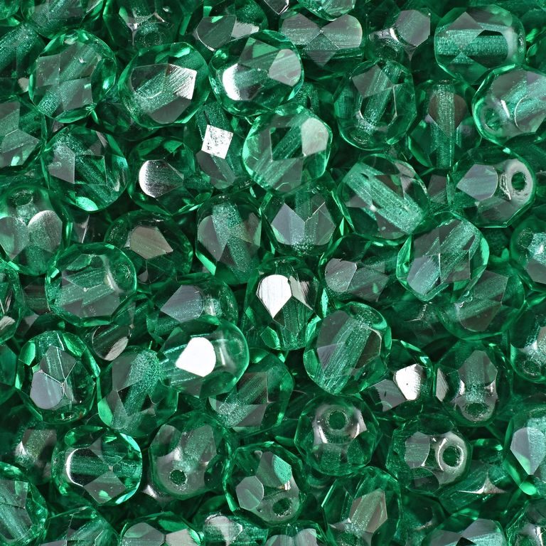 Brúsené koráliky 6mm Emerald