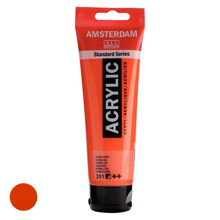 Amsterdam akrylová barva v tubě Standart Series 120 ml 311 Vermilion