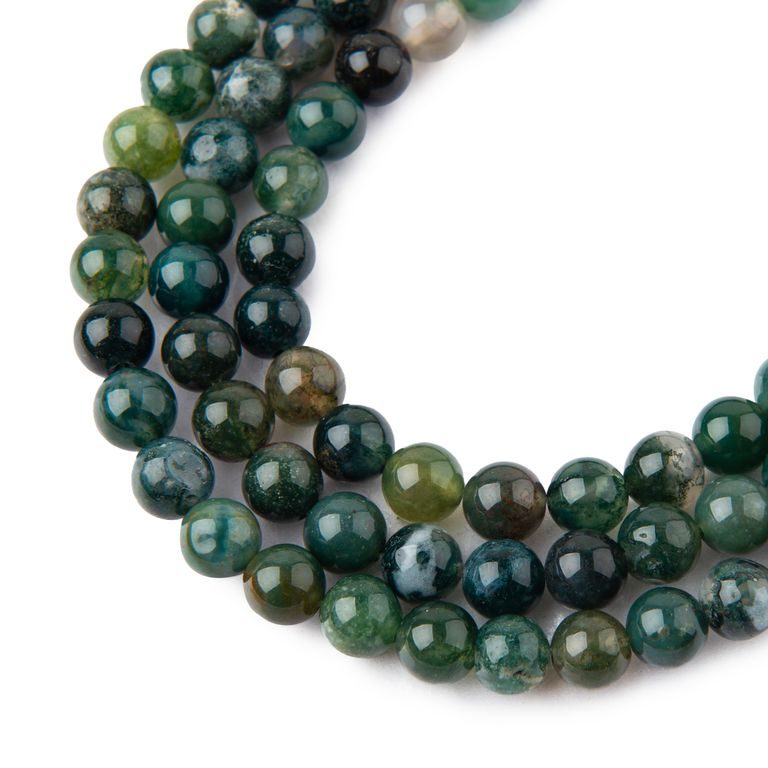 Moss Agate beads 6mm