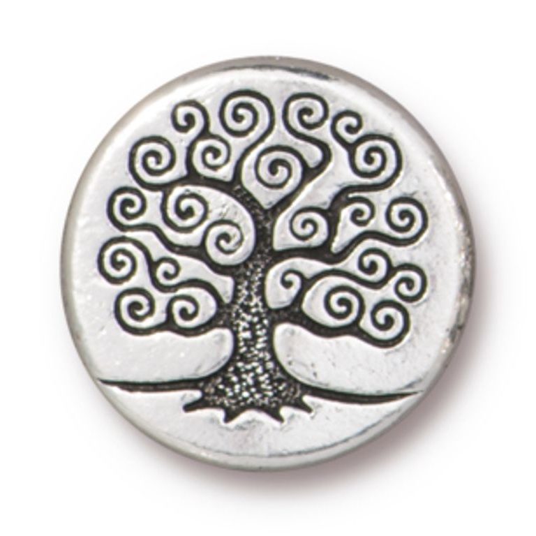 TierraCast bead Tree of Life 15mm antique silver