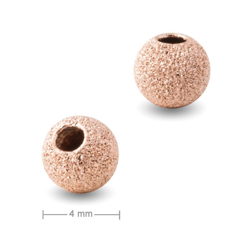 Silver bead rose gold-plated stardust 4mm No.696