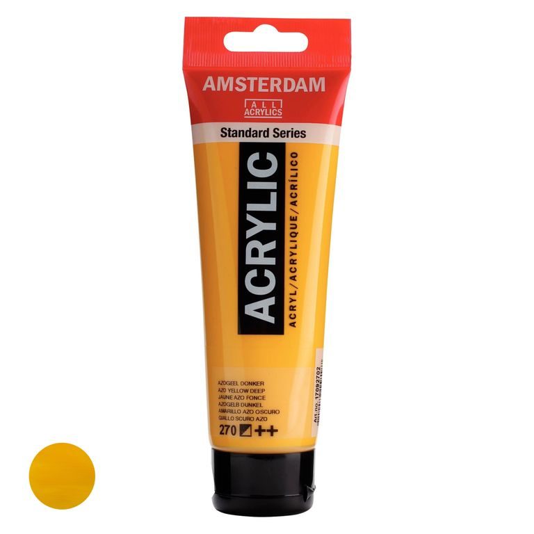 Amsterdam acrylic paint in a tube Standart Series 120 ml 270 Azo Yellow Deep