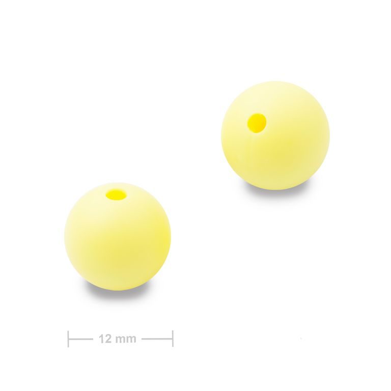 Silicone round beads 12mm Icecream Yellow