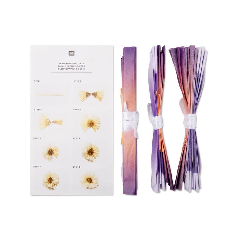 Tissue paper flowers kit - violas diameter 13 cm