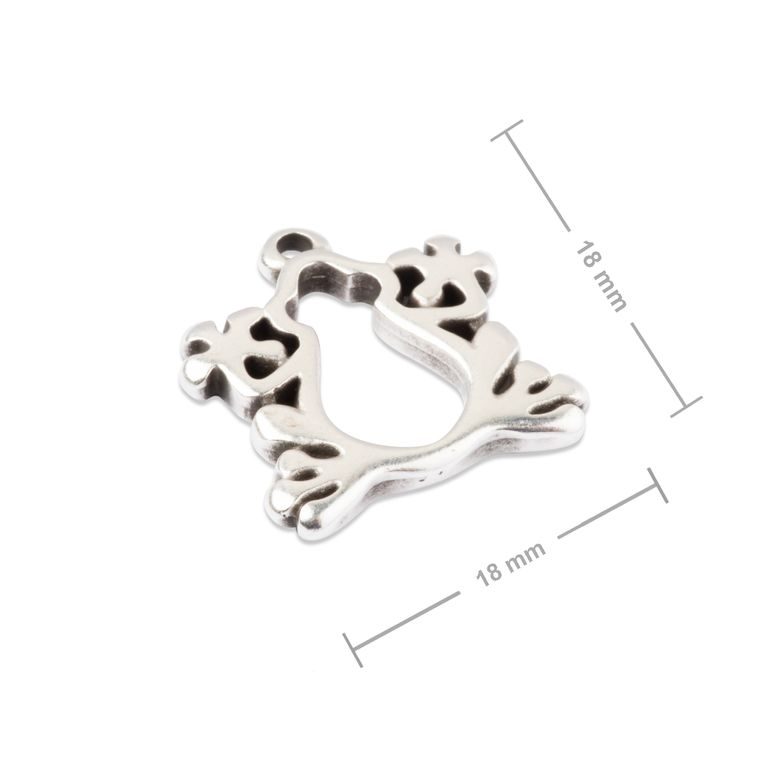 Manumi pendant frog 18mm silver-plated