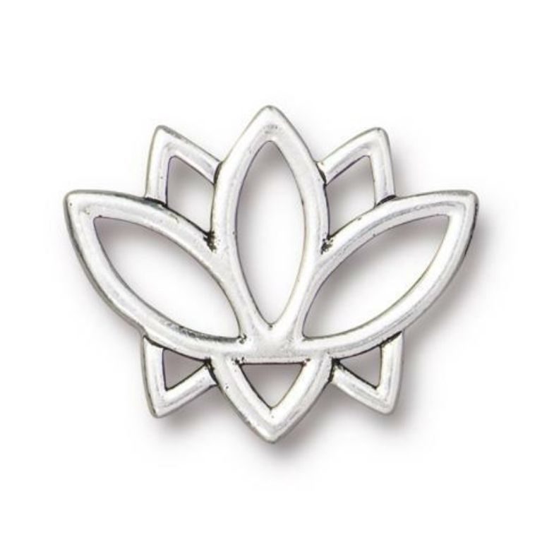 TierraCast connector Open Lotus antique silver