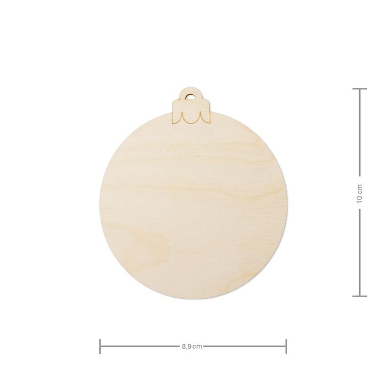 Wooden cutout ornament round 9cm