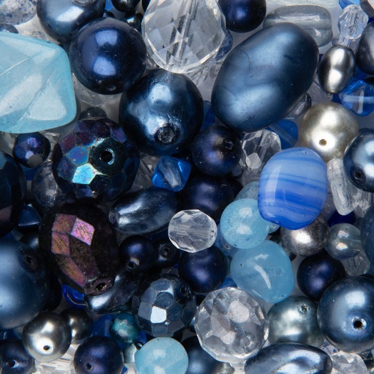 Czech glass beads mix blue