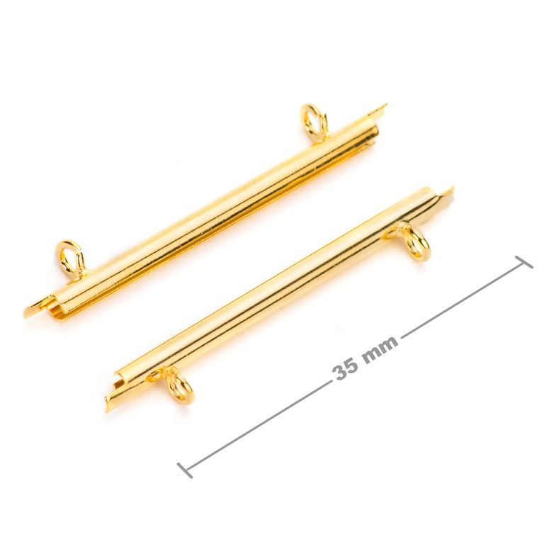Miyuki slide tube clasp 35mm in the colour of gold