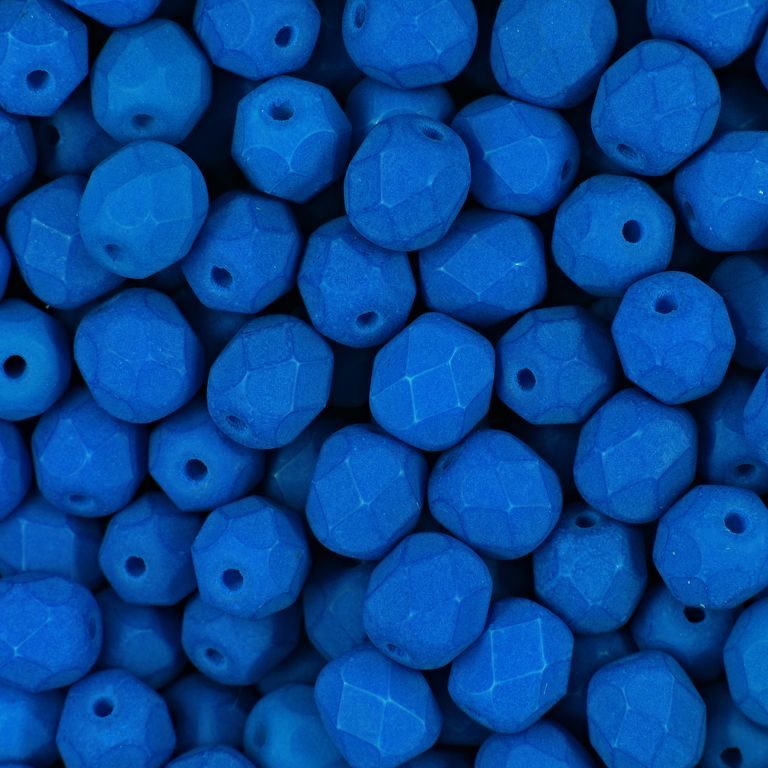 Brúsené koráliky 6mm Neon Blue