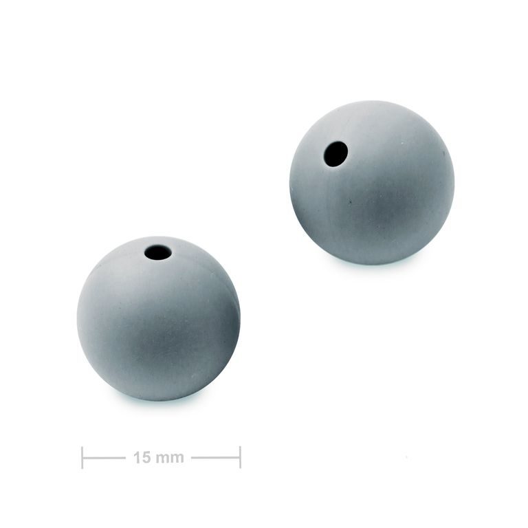Silicone round beads 15mm Dim Grey