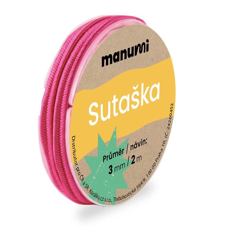 Sutaška 3mm/2m fuchsie