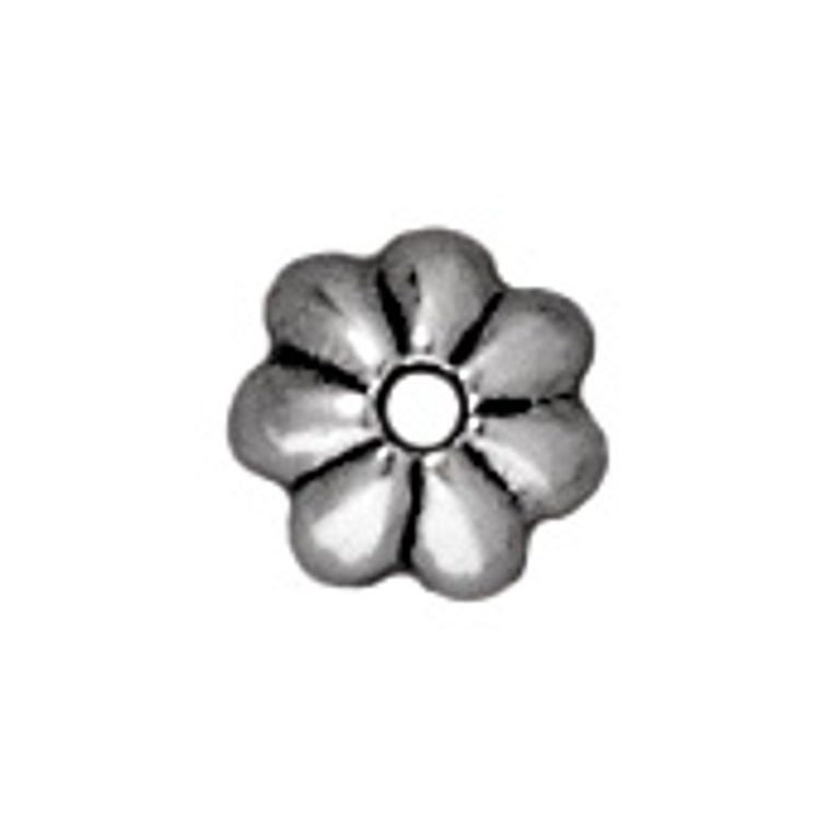 TierraCast bead cap Petal 5mm antique silver