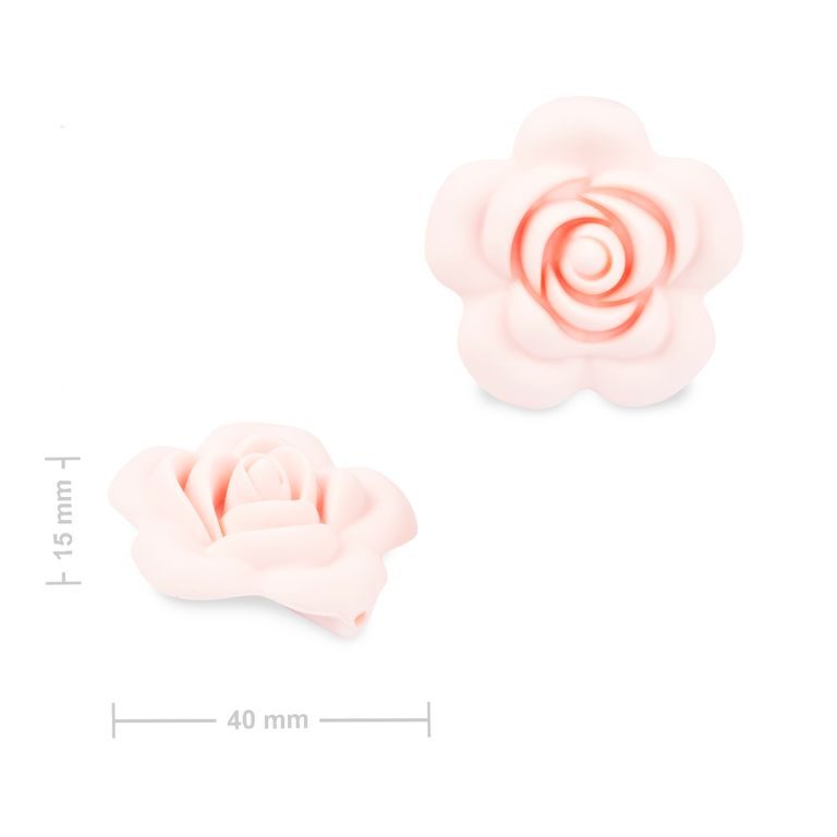 Silicone beads flower 40x40x15mm Petal Pink