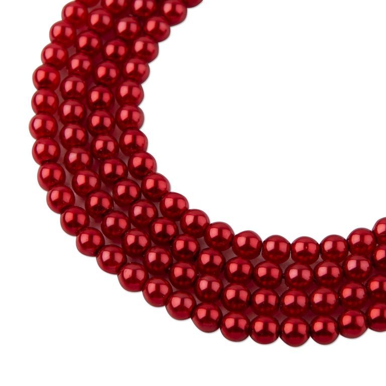 Glass pearls 4mm red