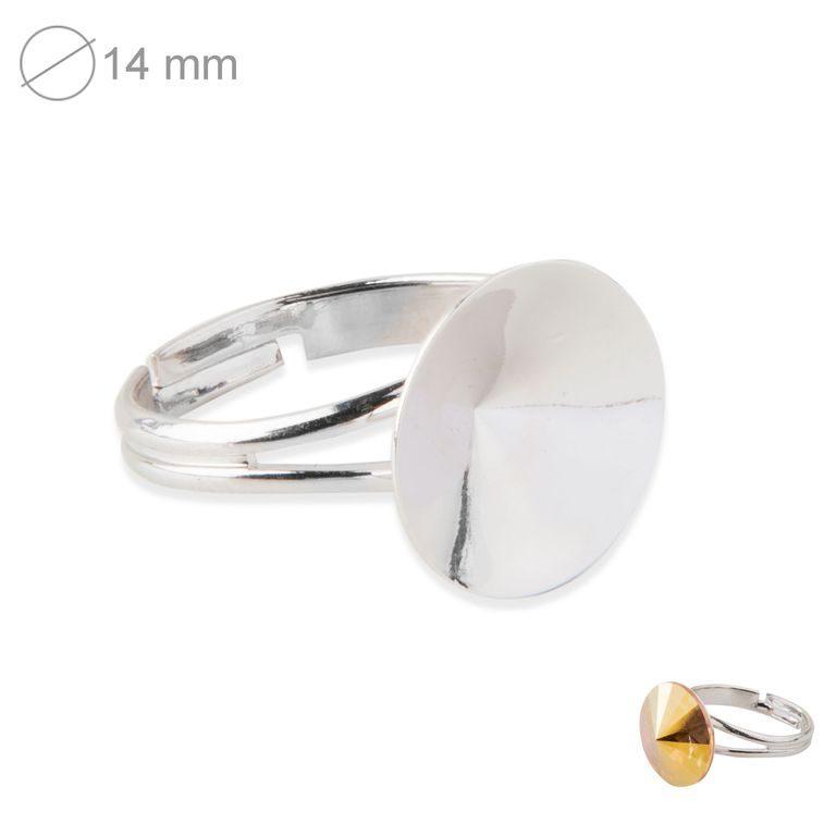 Rivoli simple ring 14mm rhodium