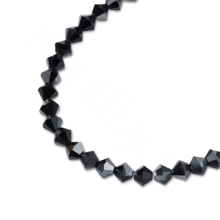 Preciosa MC bead Rondelle 3mm Jet Hematite