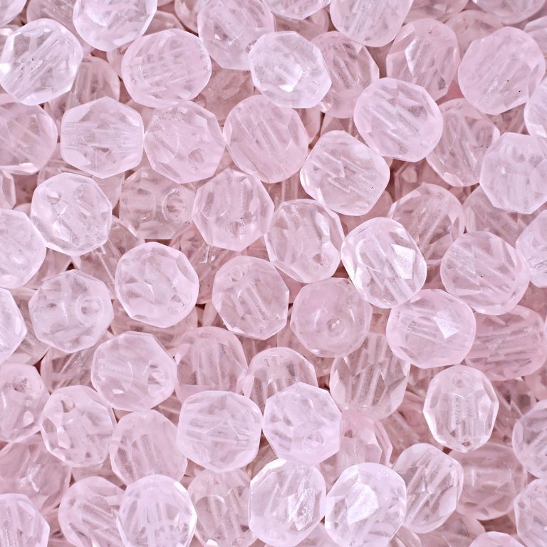 Brúsené koráliky 6mm Light Rosa
