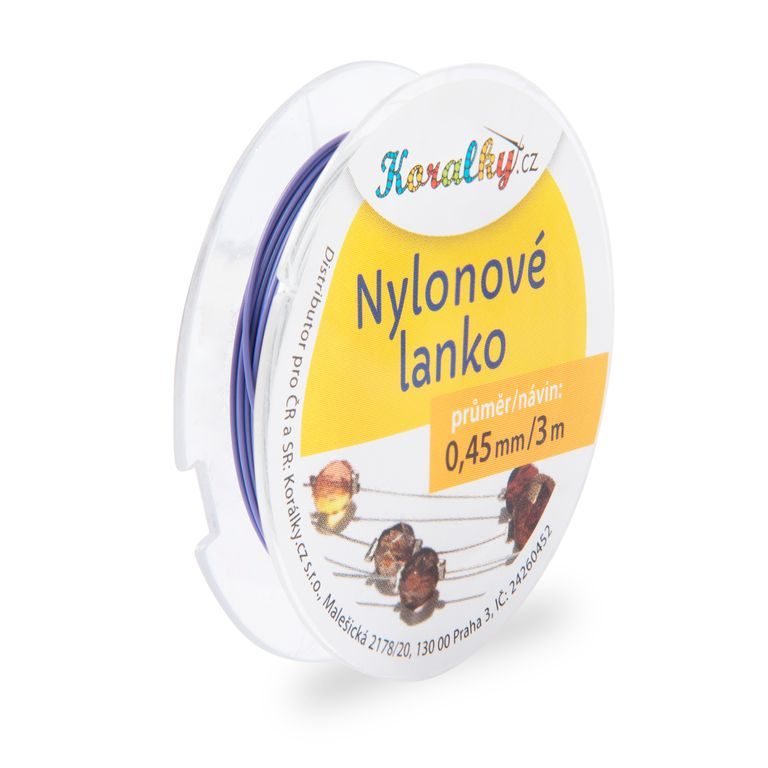 Nylonové lanko 0,45mm/3m pastelově fialové č.12