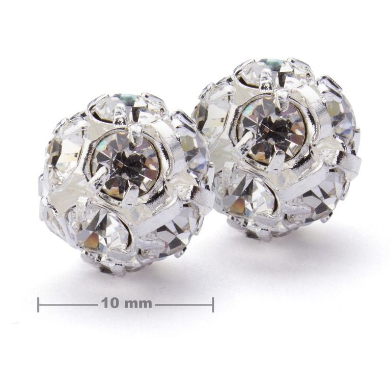 Rhinestone ball 10mm silver Crystal