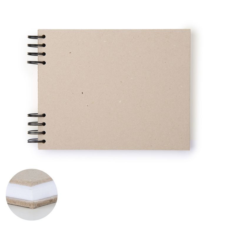 Scrapbookový krúžkový album 24 listov A5 v prírodnej farbe s bielym papierom 300g/m²