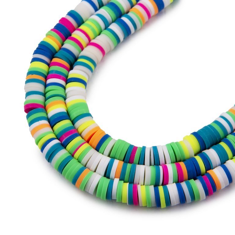 Heishi polymer beads neon