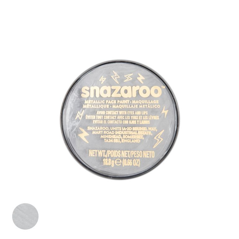 Snazaroo face paint metallic silver colour 18ml