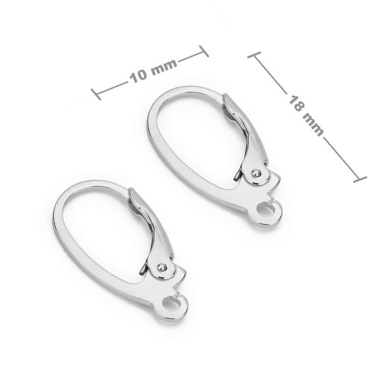 Sterling silver 925 leverback earring hook 18x10mm No.32