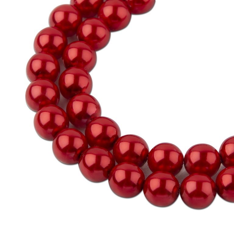 Glass pearls 8mm red