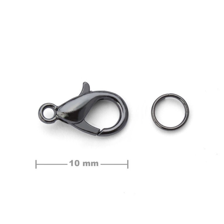 Jewellery lobster clasp 10mm anthracite