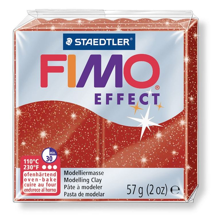 FIMO Effect 57g (8020-202) červená s třpytkami