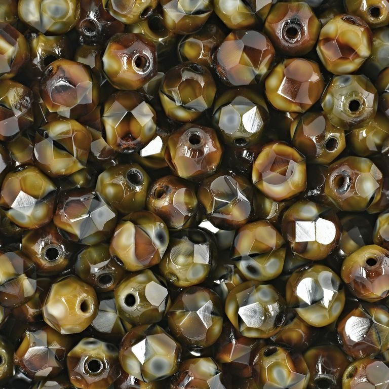 Glass fire polished beads 6mm Chroust