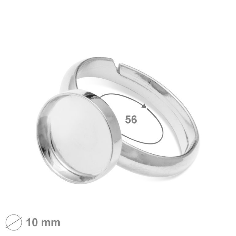 Stříbrný základ na prsten s lůžkem 10 mm
